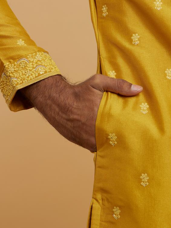Twamev Men Majestic Mustard Kurta Pajama