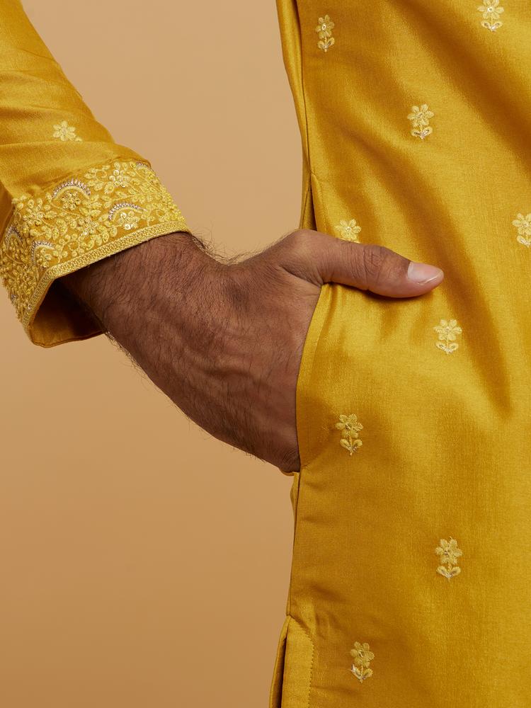 Twamev Men Majestic Mustard Kurta Pajama