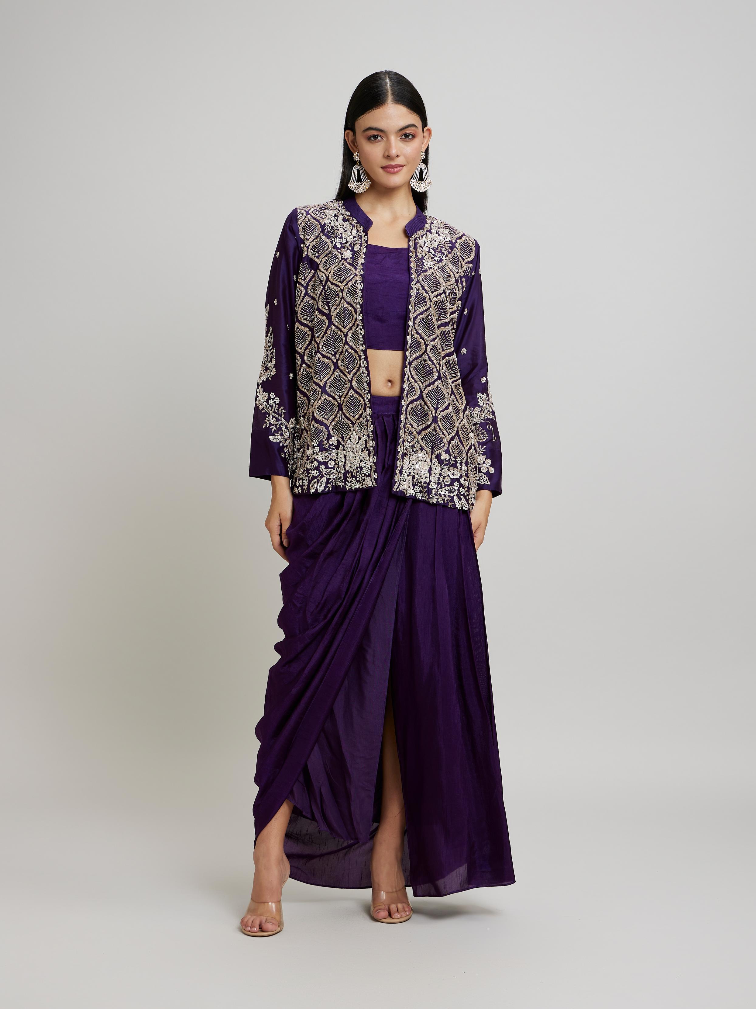 Twamev Women Purple Elegance Indo Western