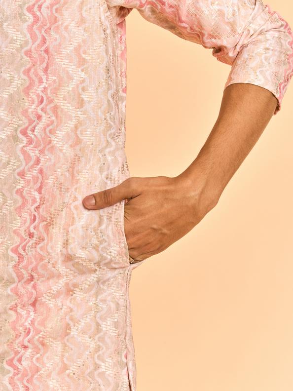 Diwas Men Peach Festive Charm Kurta