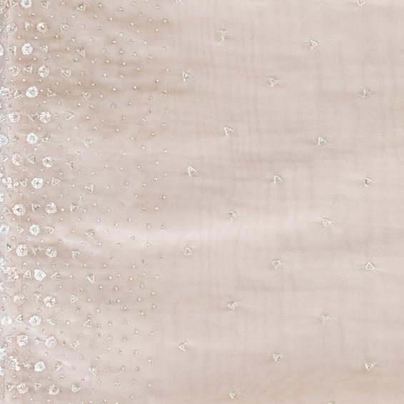 Twamev Women Twinkling Pink Hand Embroidery Saree