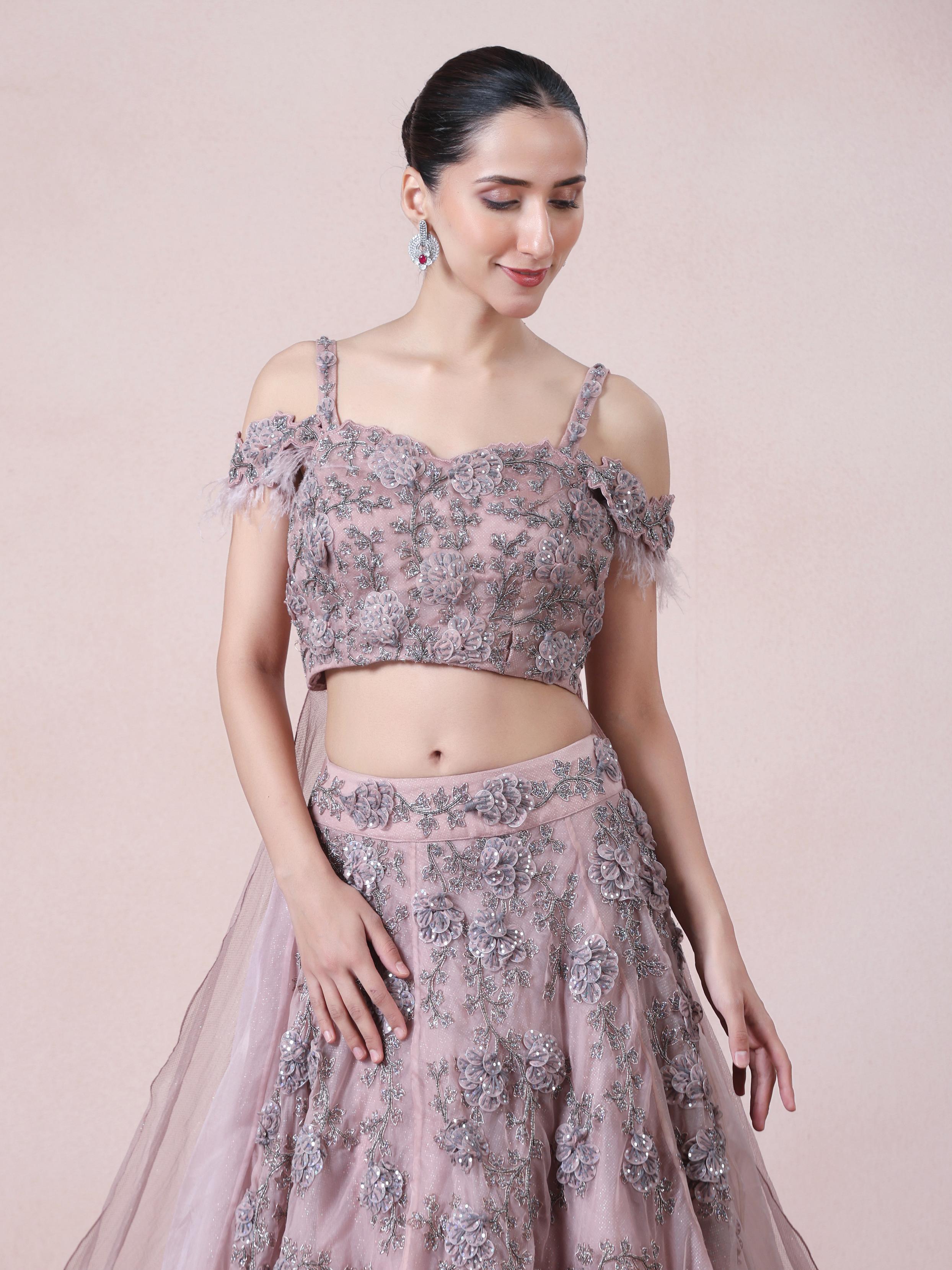 Twamev Women Princess like Radiance Pink Organza Skirt Top Set