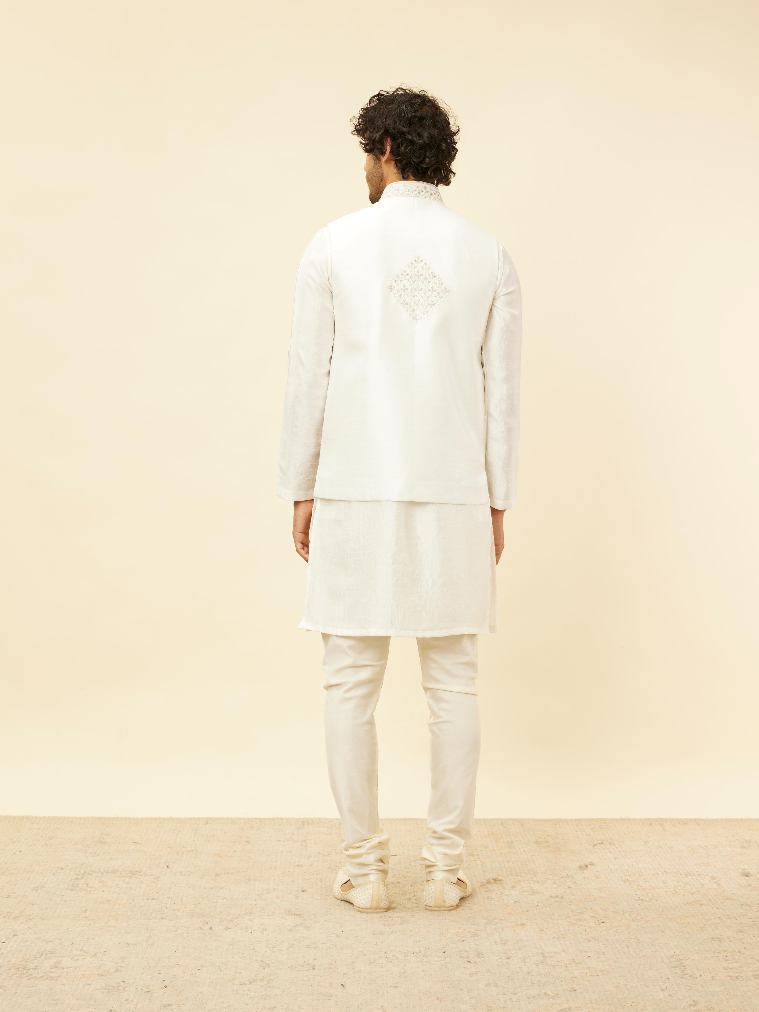 Twamev Men Cream Elegance Kurta Jacket Set