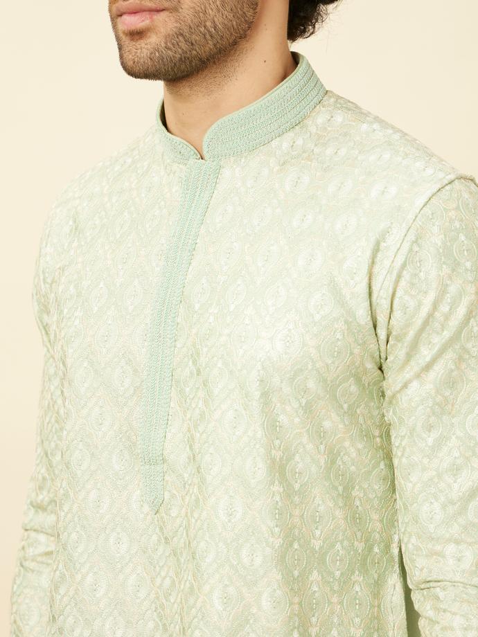 Twamev Men Mint Green Fresh Kurta Set
