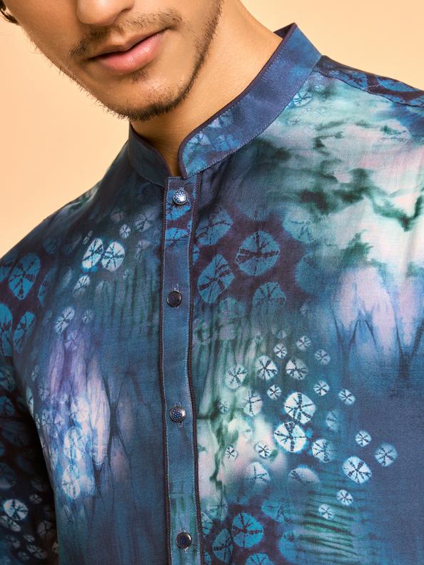 Diwas Men Teal Blue Festive Kurta