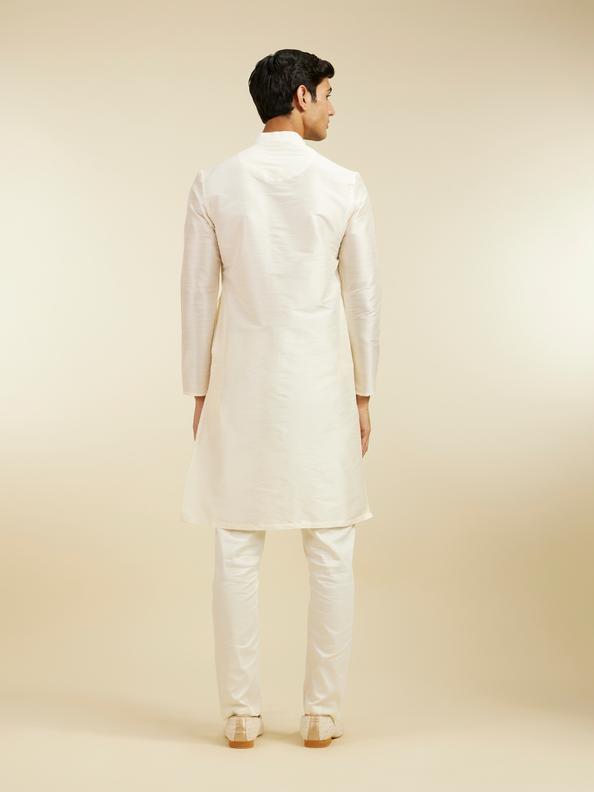 Diwas Men Warm White Plain Classic Kurta