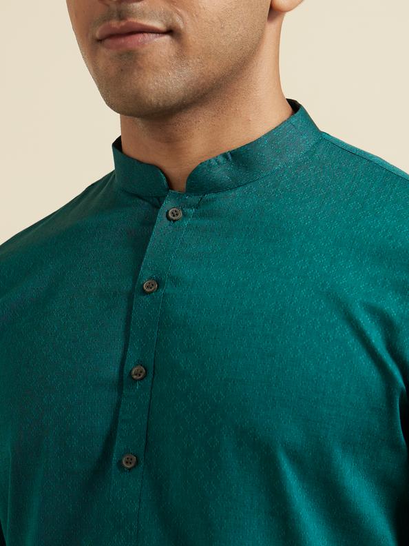 Diwas Men Teal Green Grace Kurta Pajama