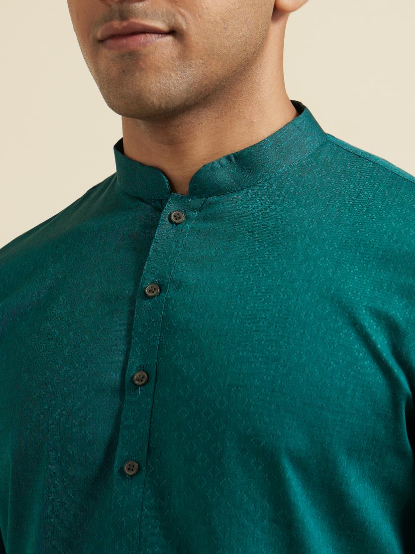 Diwas Men Teal Green Grace Kurta Pajama