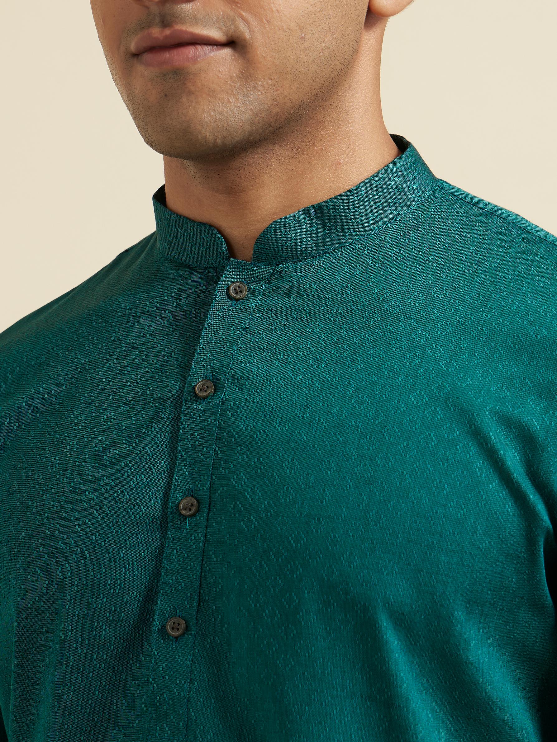 Diwas Men Teal Green Grace Kurta Pajama