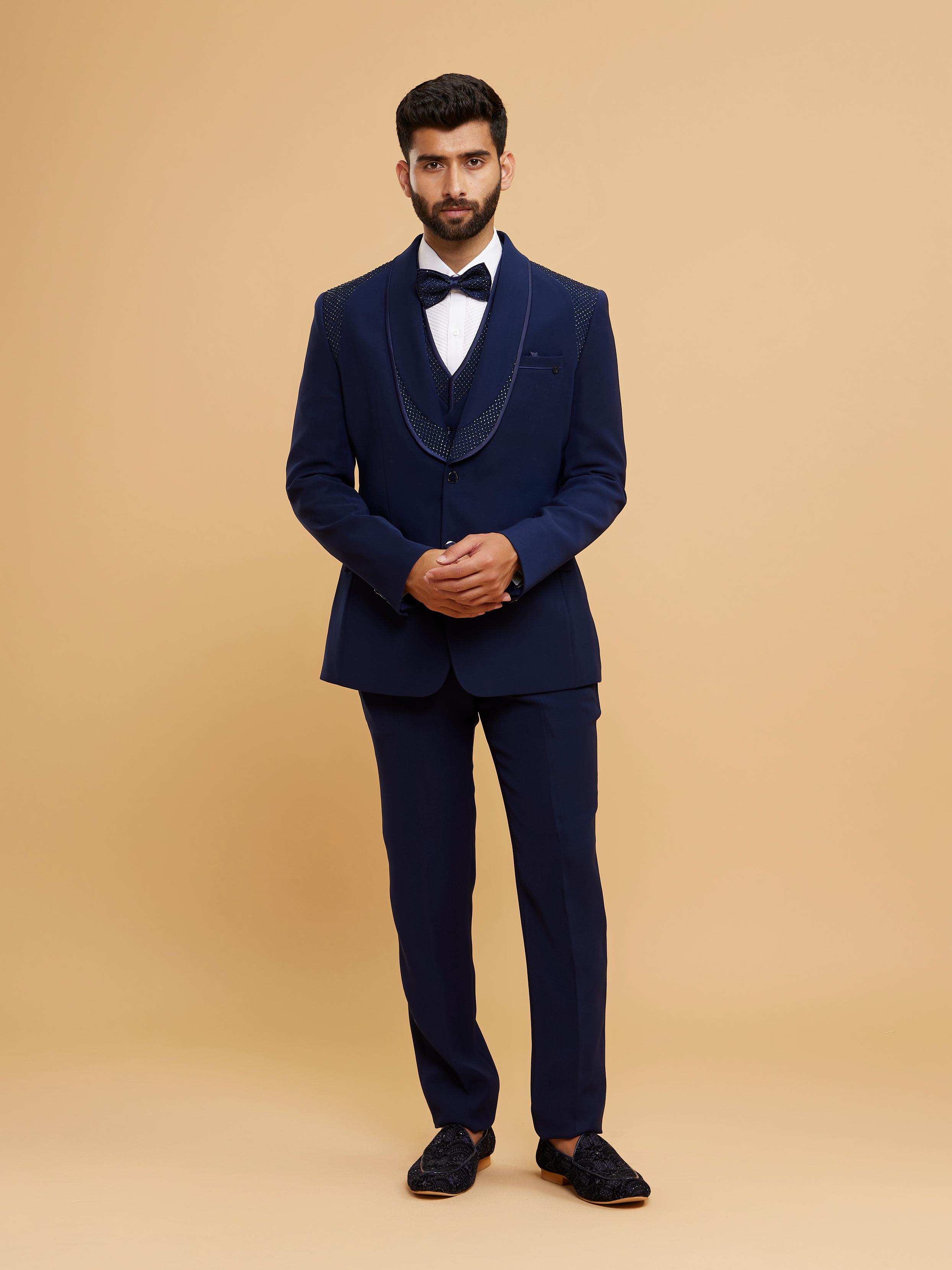 Twamev Men Royal Blue Charm Suit Set