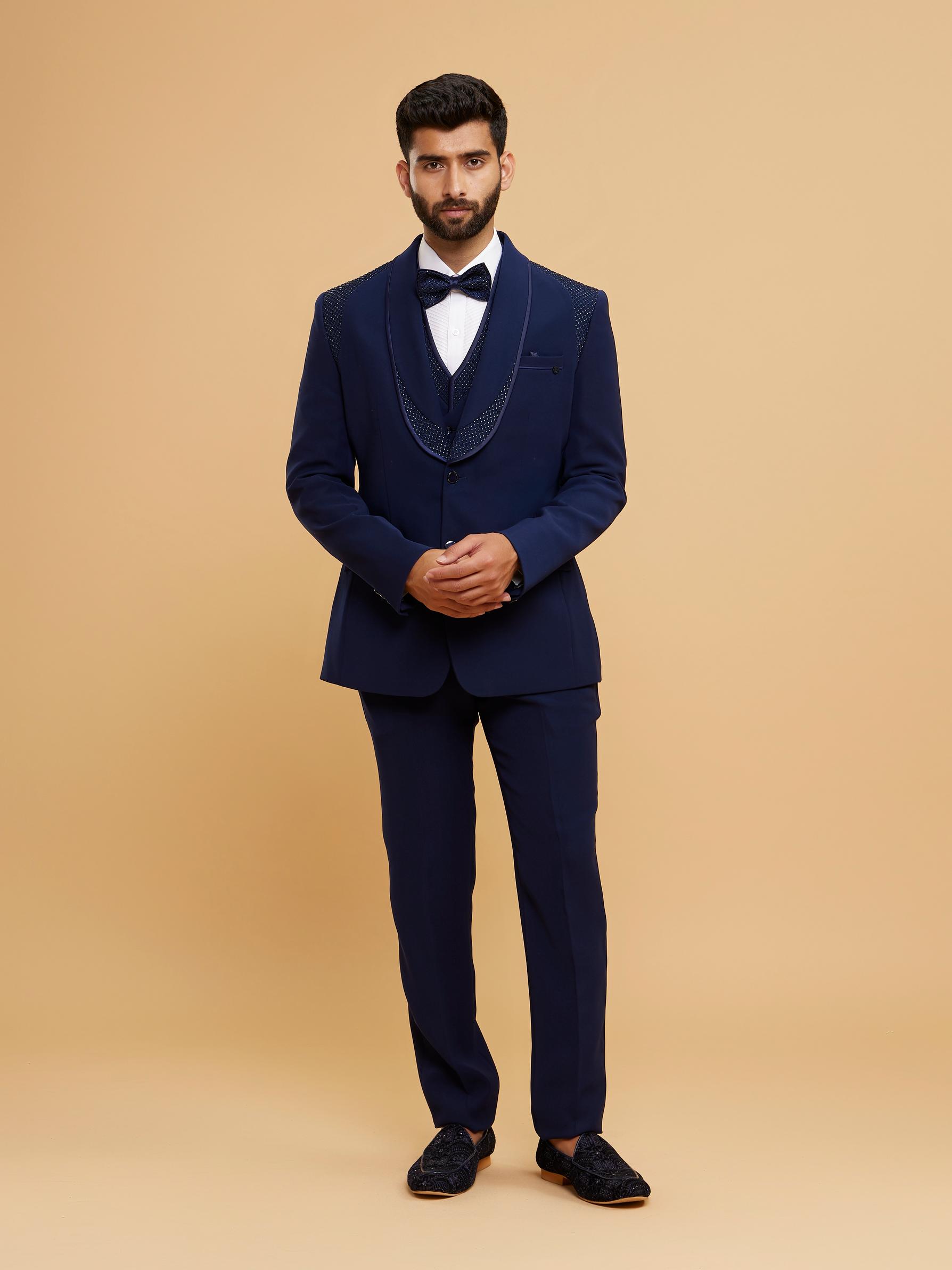 Twamev Men Royal Blue Charm Suit Set