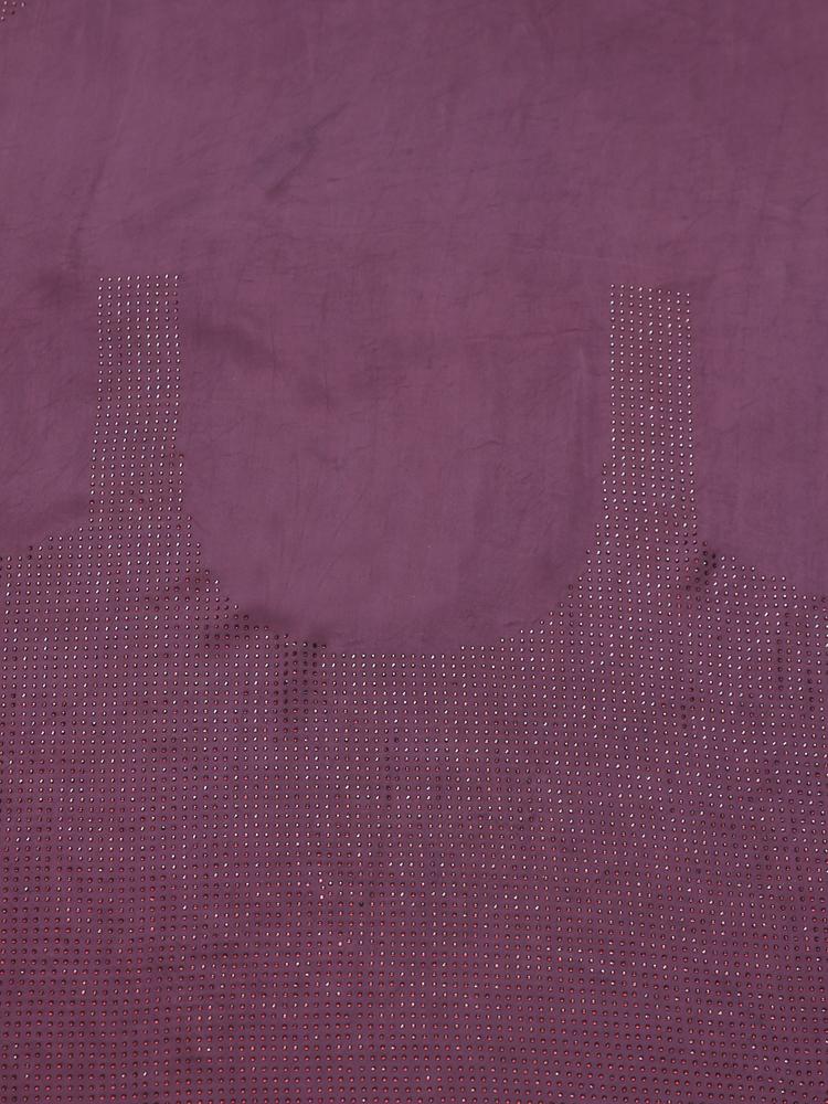 Twamev Women Designer Dark Purple Net Saree