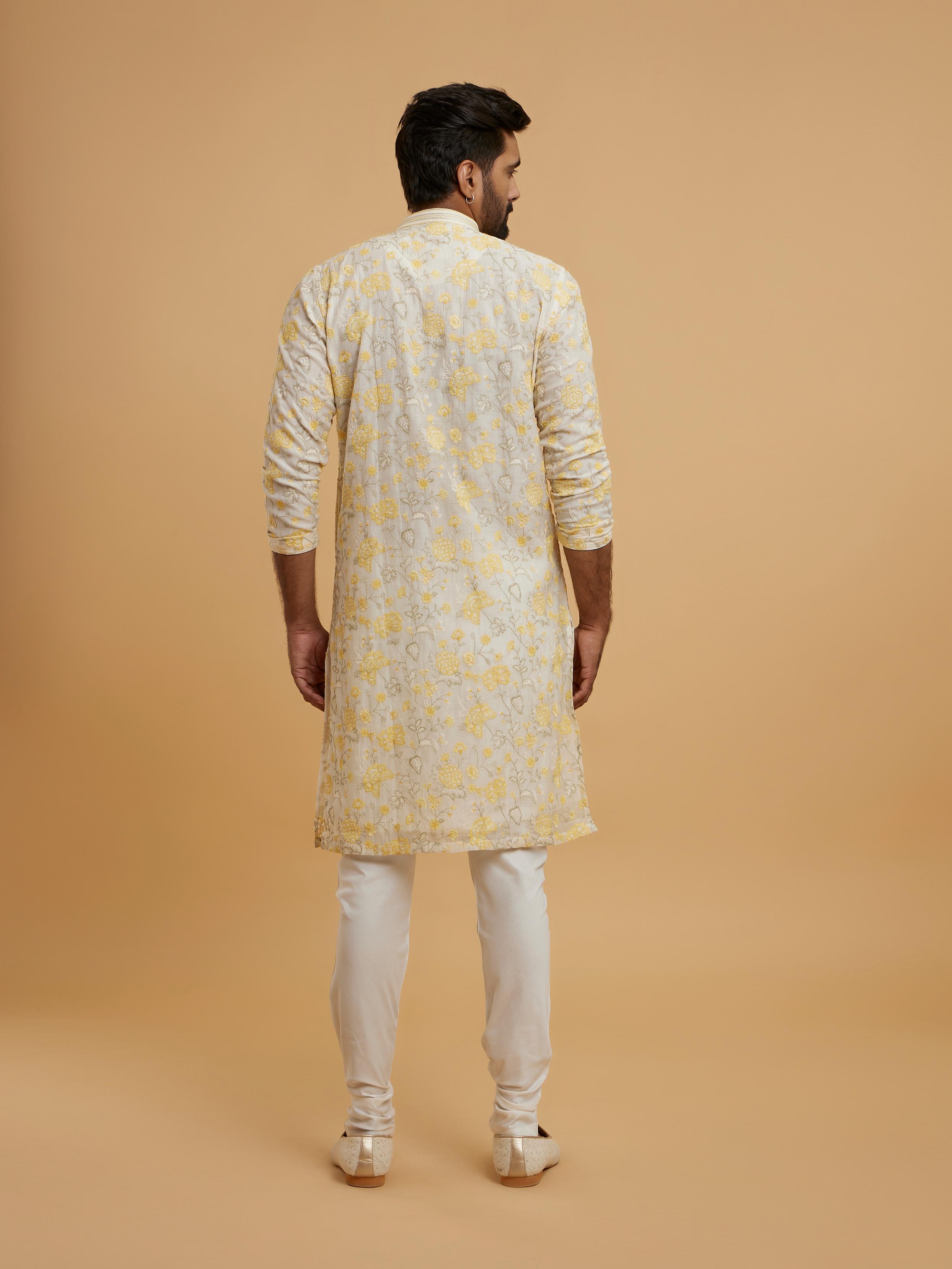 Twamev Men Twilight Beige Chanderi Kurta Pajama