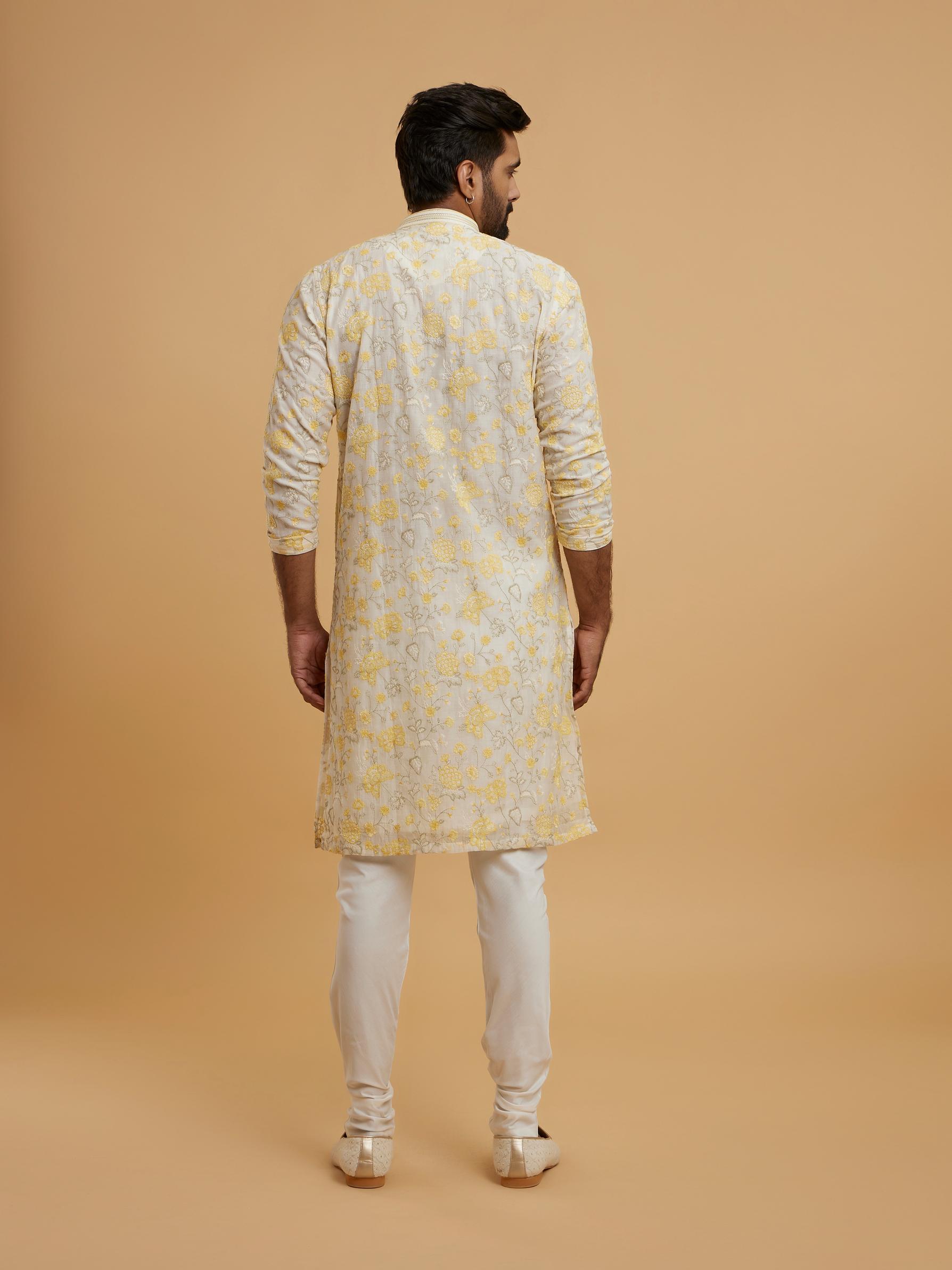 Twamev Men Twilight Beige Chanderi Kurta Pajama