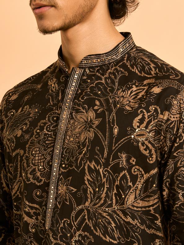 Diwas Men Black Elegance Kurta