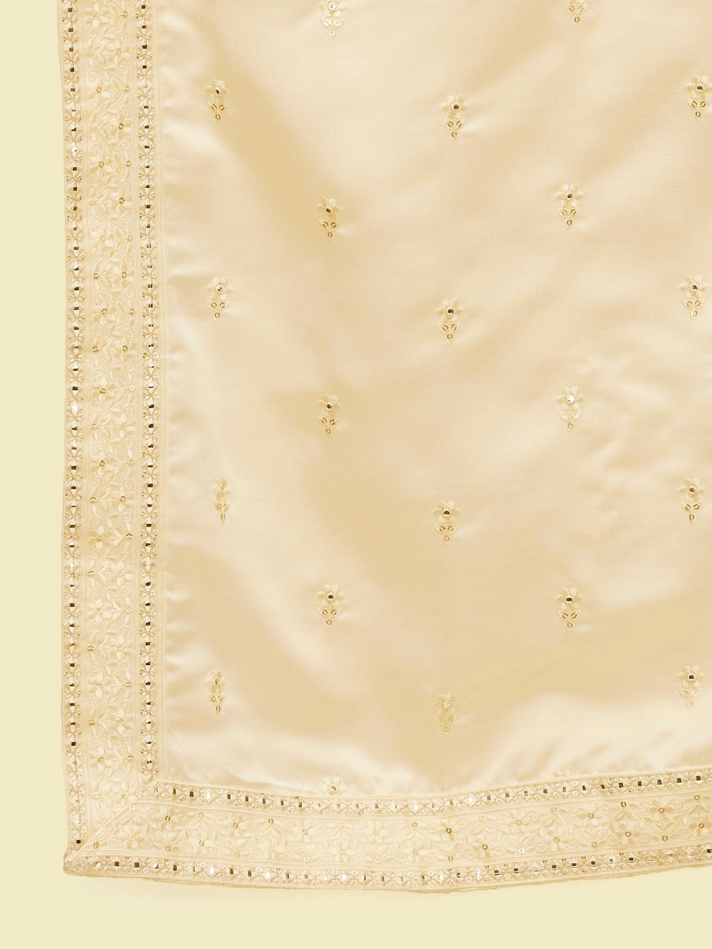 Twamev Men Cream Satin Dupatta