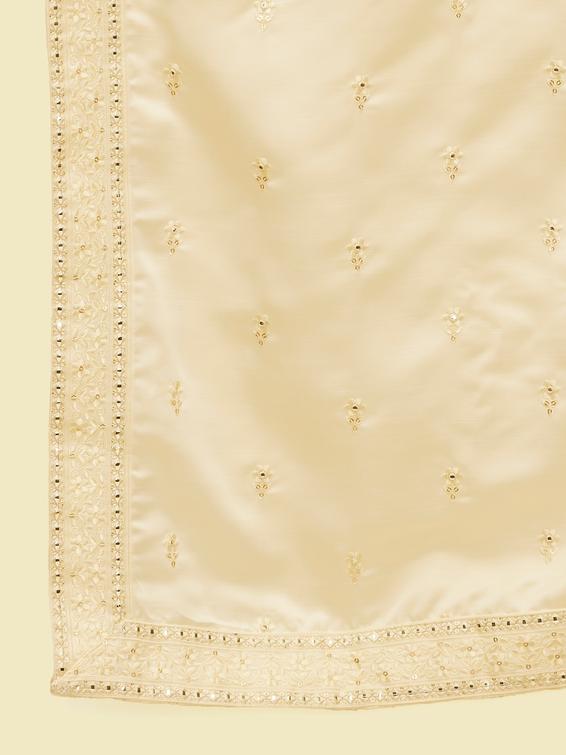 Twamev Men Cream Satin Dupatta