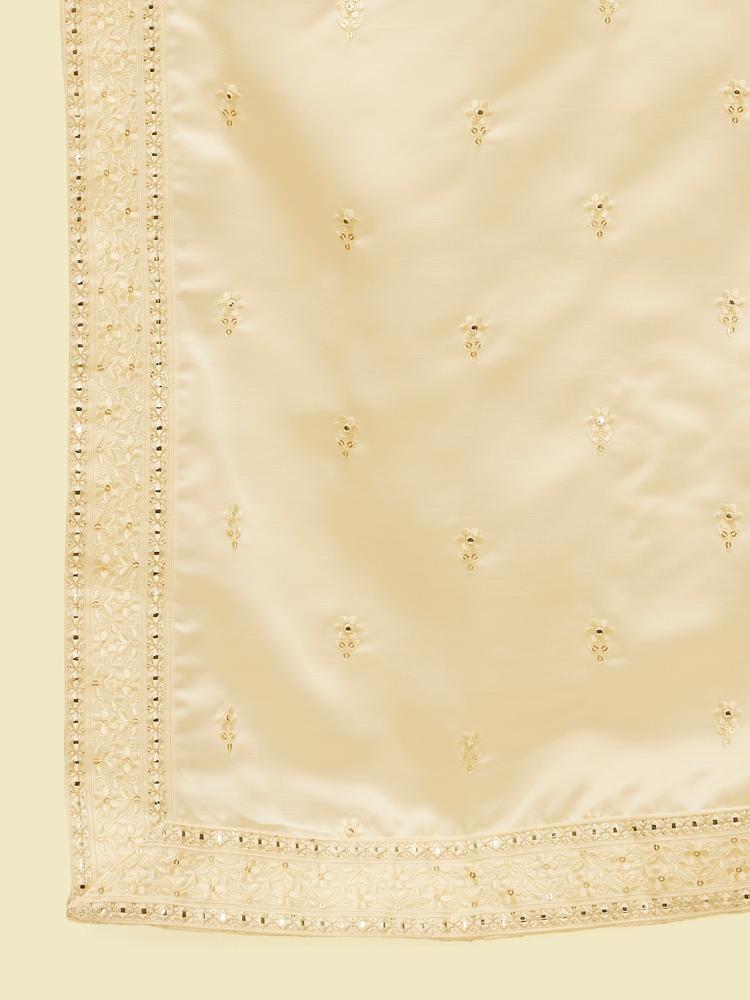 Twamev Men Cream Satin Dupatta