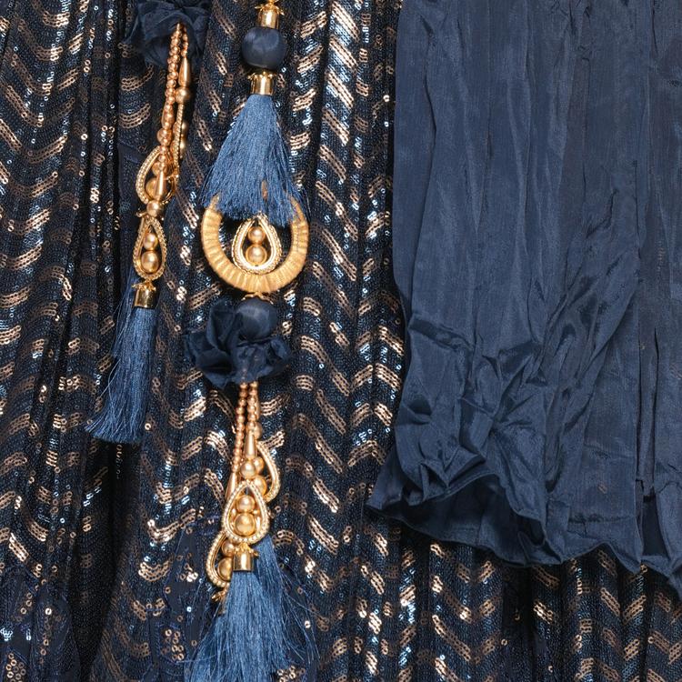 Twamev Women Ethereal Indigo Blue Skirt Top Ensemble
