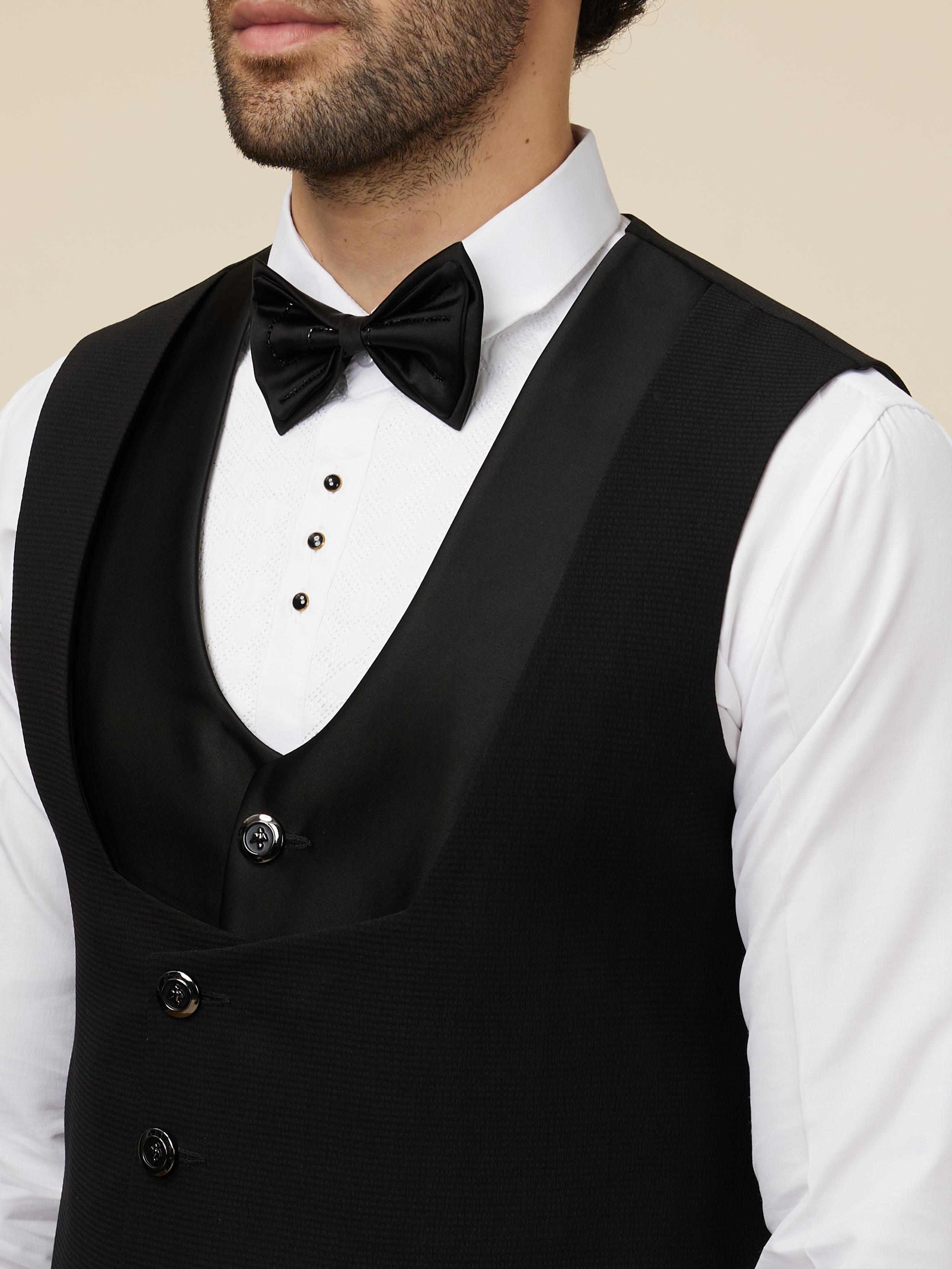 Twamev Men Black Charisma Suit Set