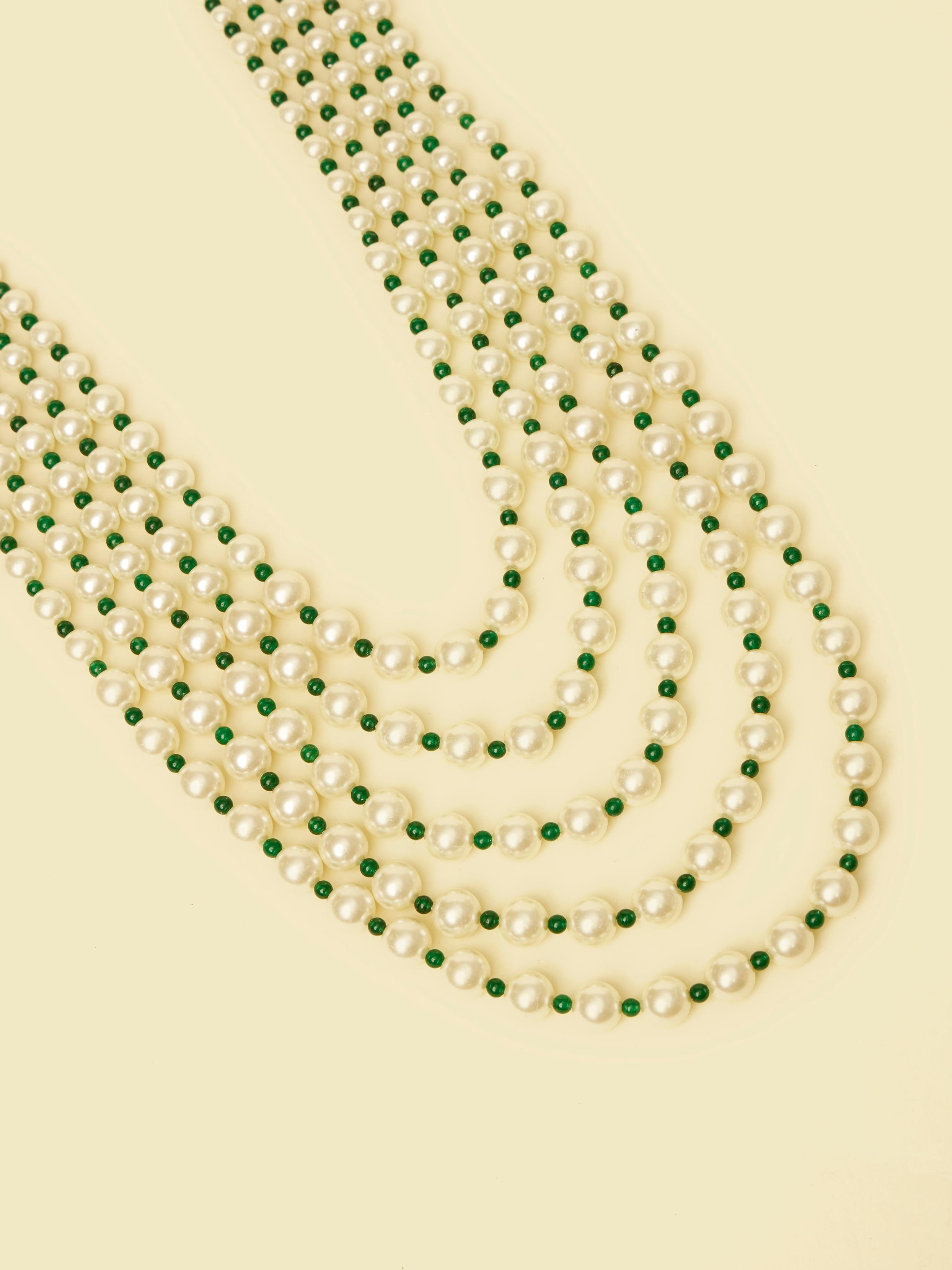 Twamev Men Regal Cream Dark Green Mala
