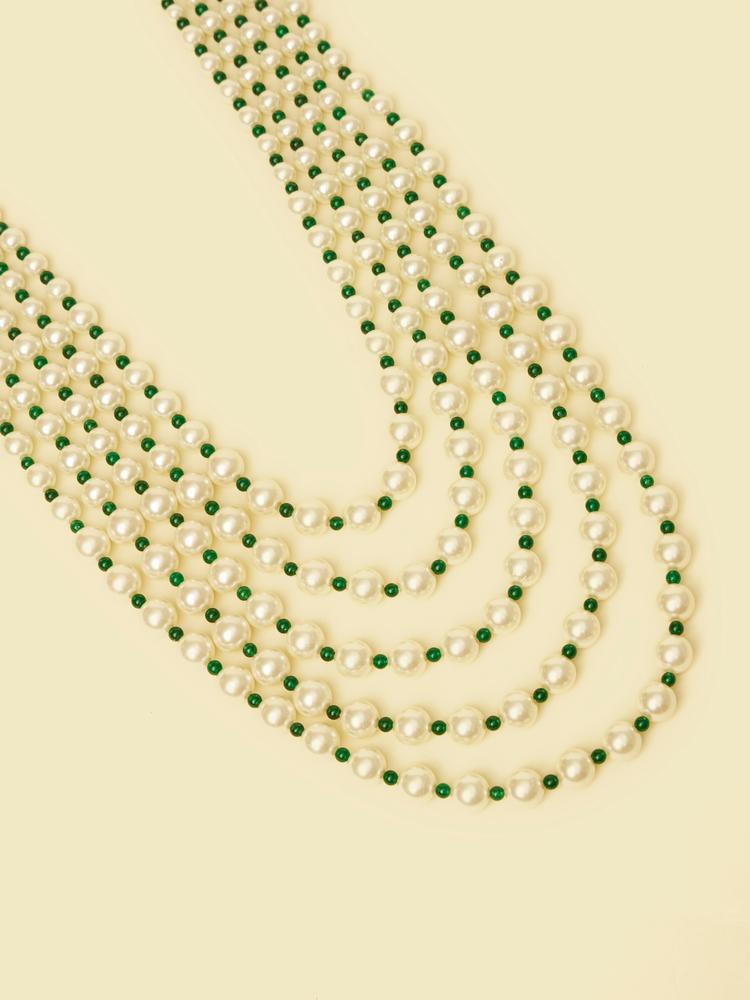 Twamev Men Regal Cream Dark Green Mala