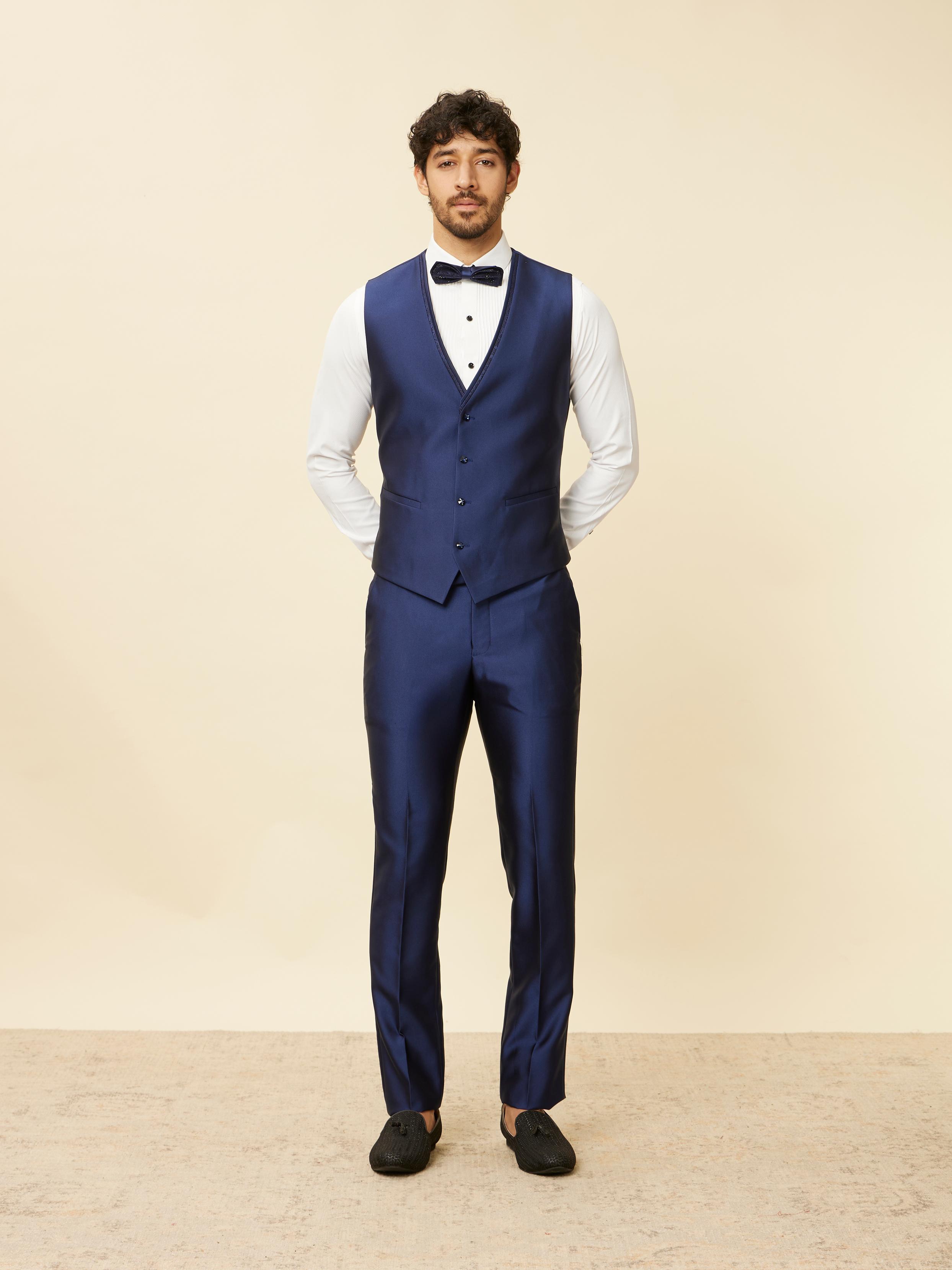Twamev Men Royal Blue Suit Set