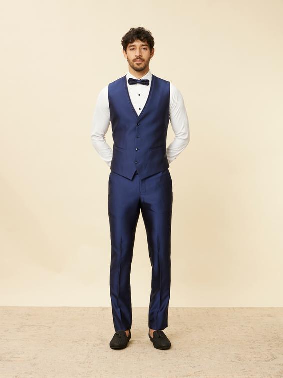 Twamev Men Royal Blue Suit Set