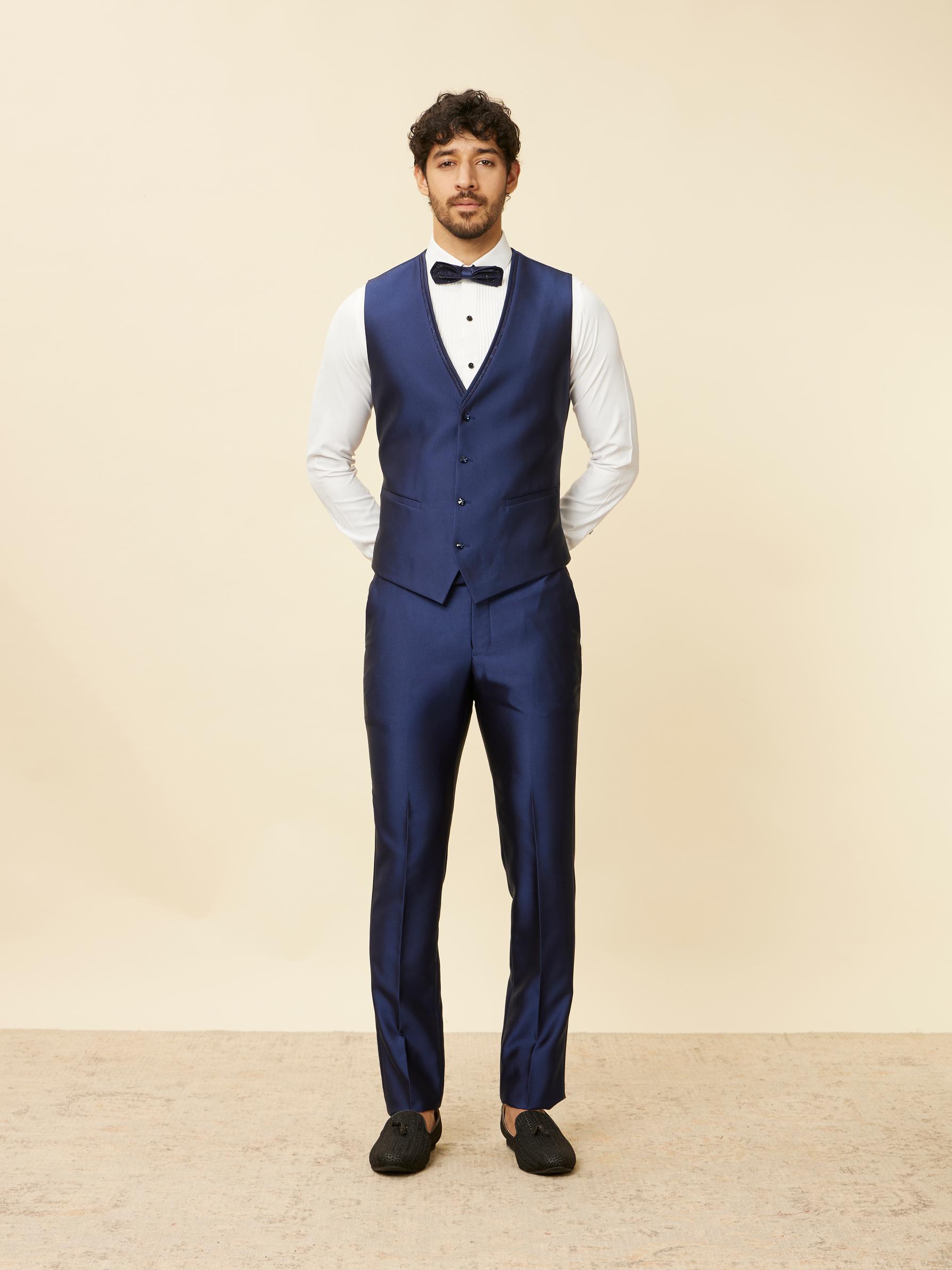 Twamev Men Royal Blue Suit Set