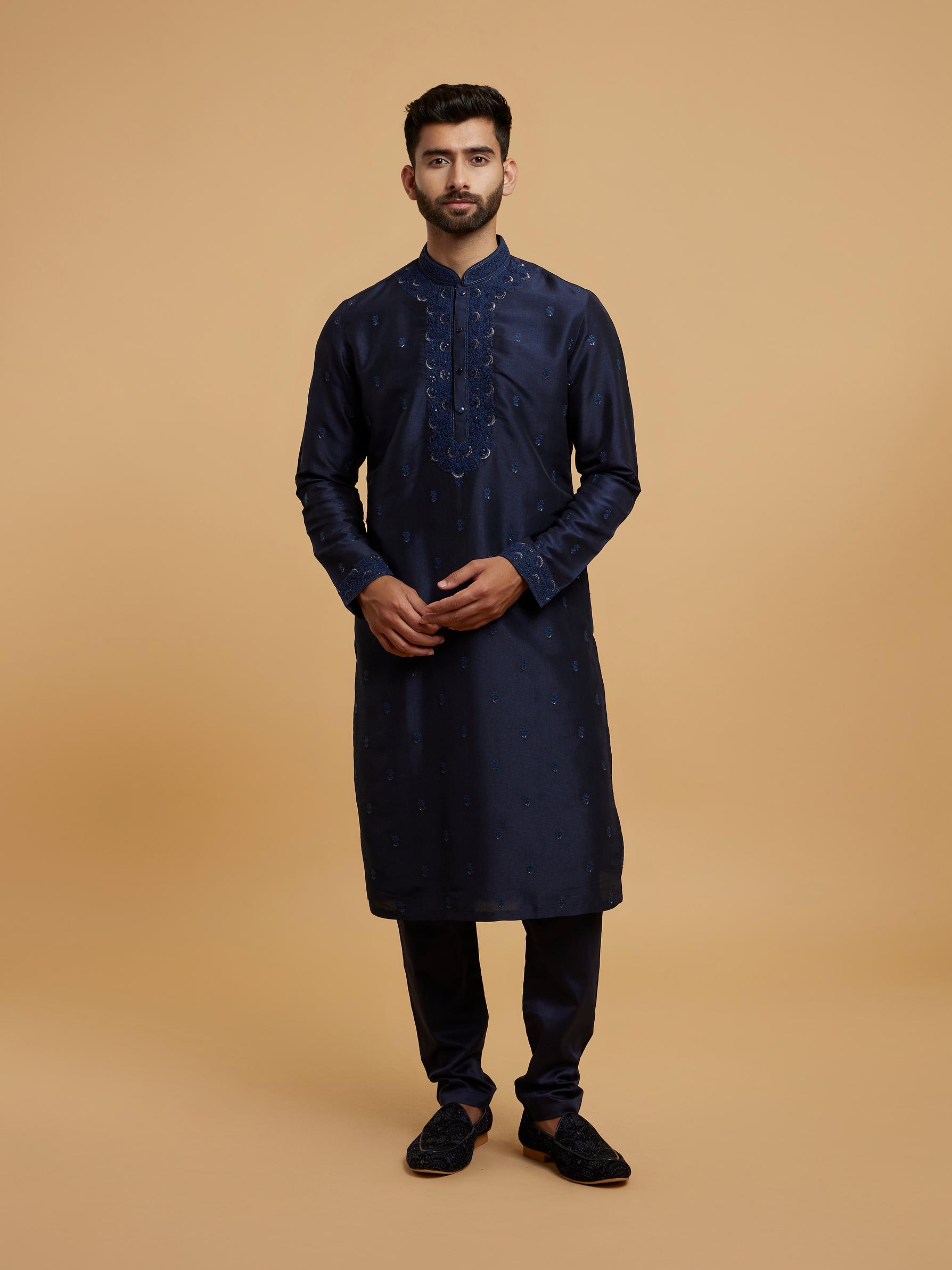 Twamev Men Twilight Blue Elegance Kurta Pajama
