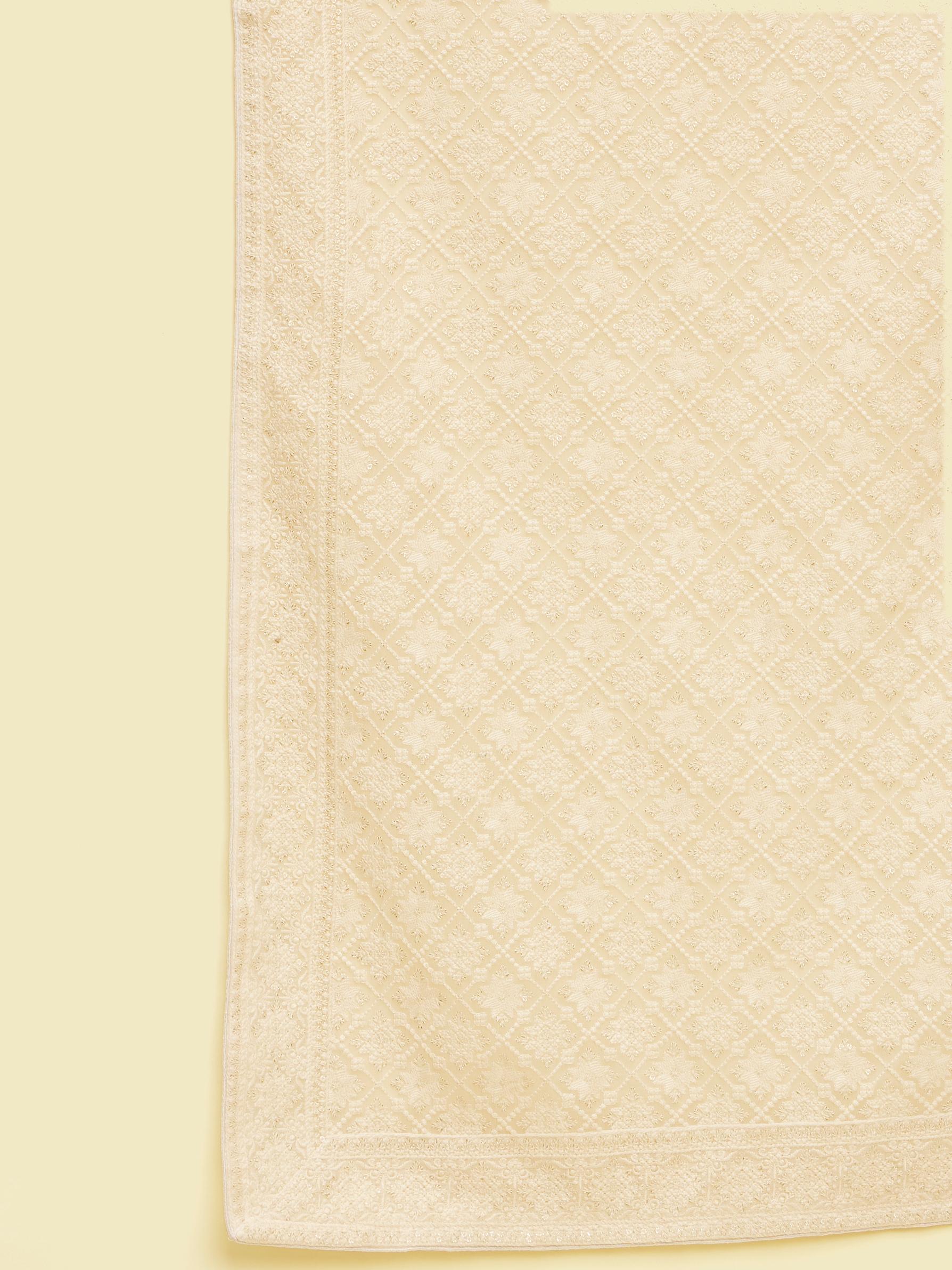 Twamev Men Cream Georgette Dupatta