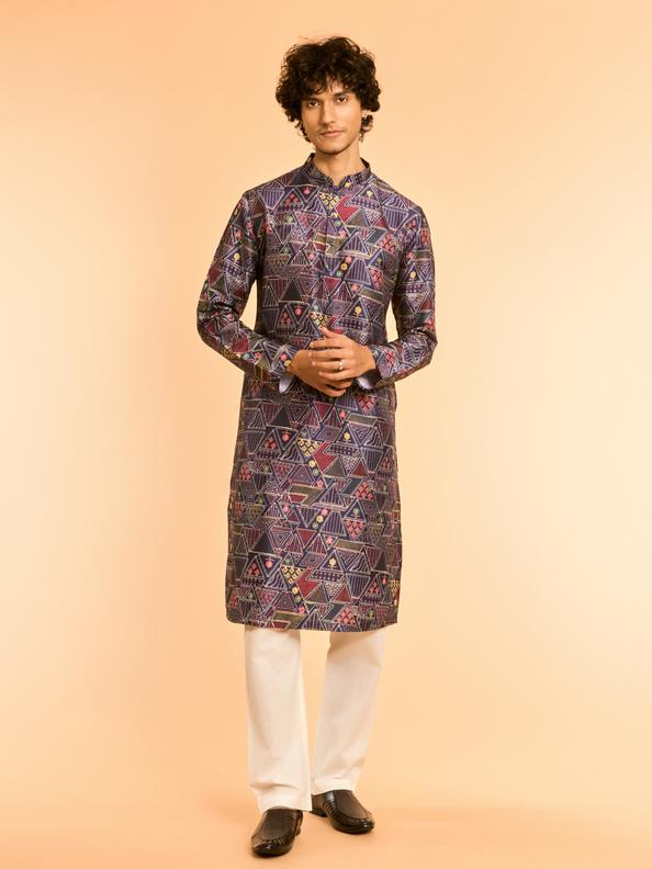 Diwas Men Elegant Dark Blue Kurta