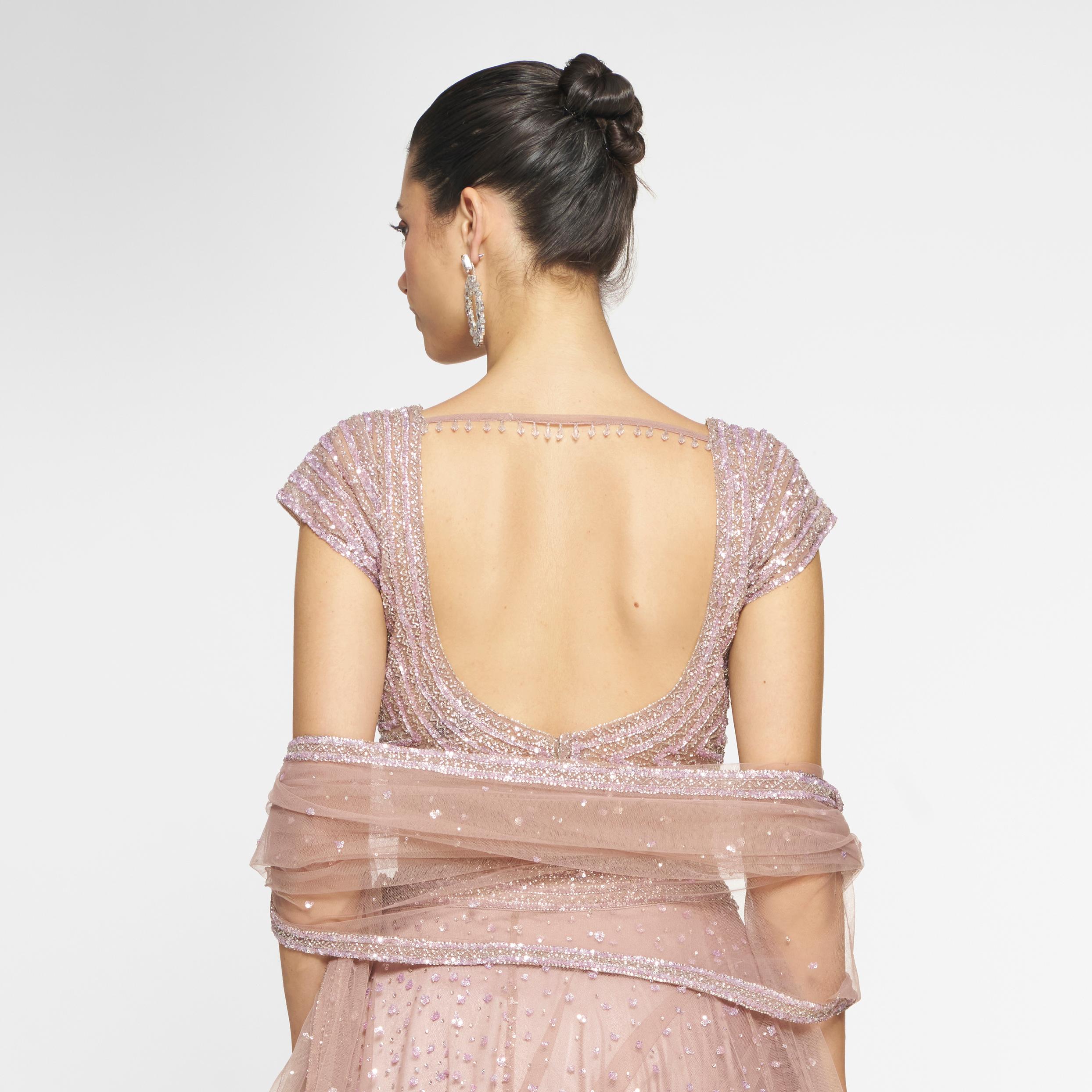 Twamev Women Royal Purple Net Skirt Top