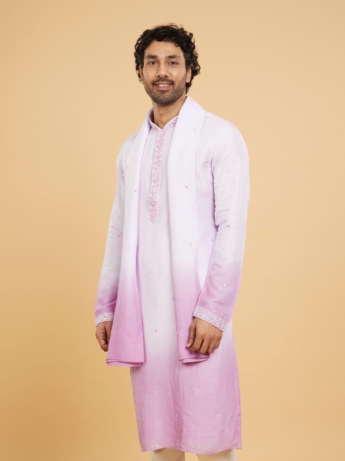 Twamev Men Regal Lilac Purple Kurta Set with Dupatta