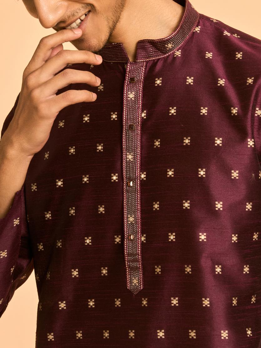 Diwas Men Wine Wonder Kurta