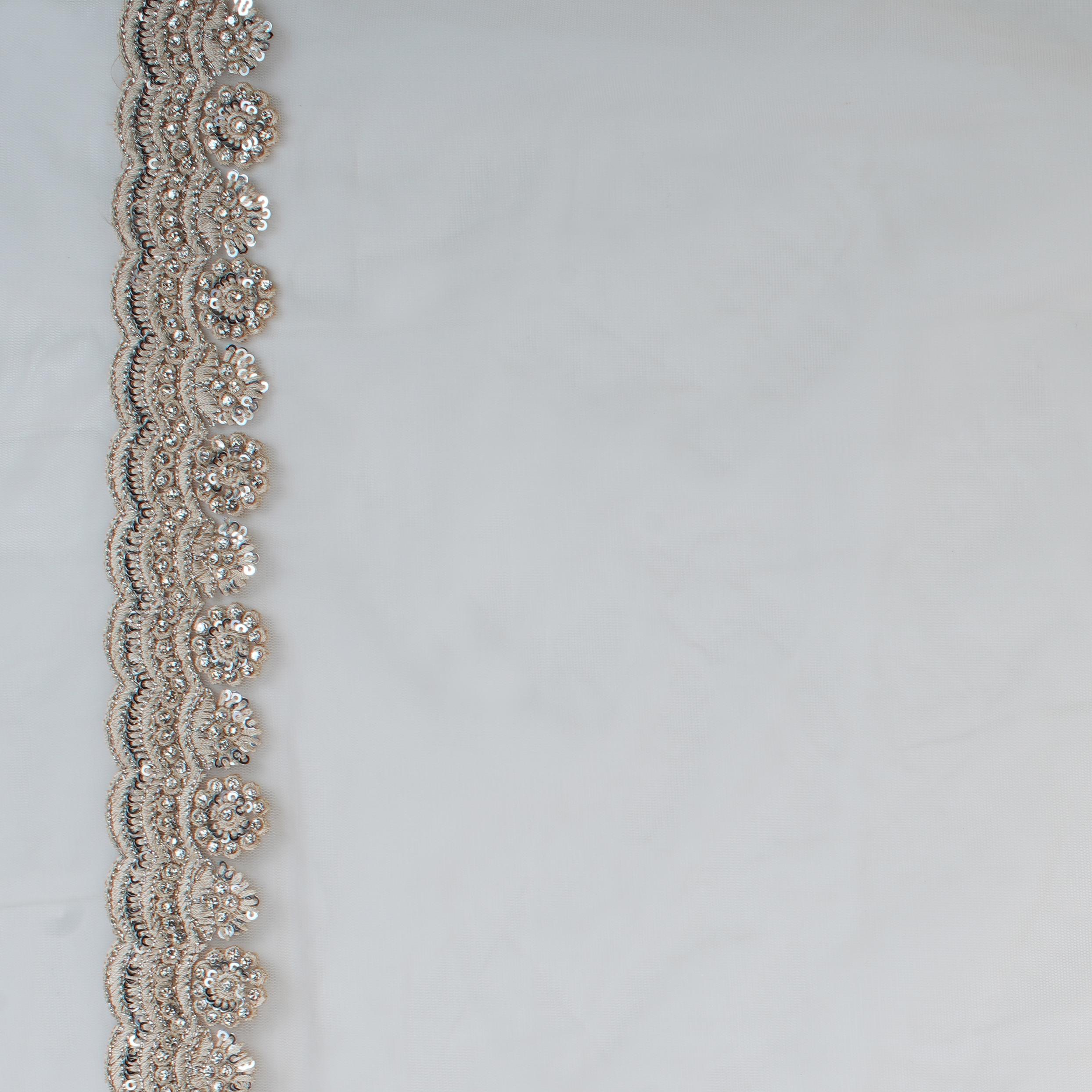 Twamev Women Twinkling Sequins Beige Saree