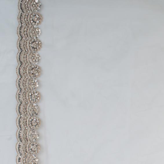 Twamev Women Twinkling Sequins Beige Saree
