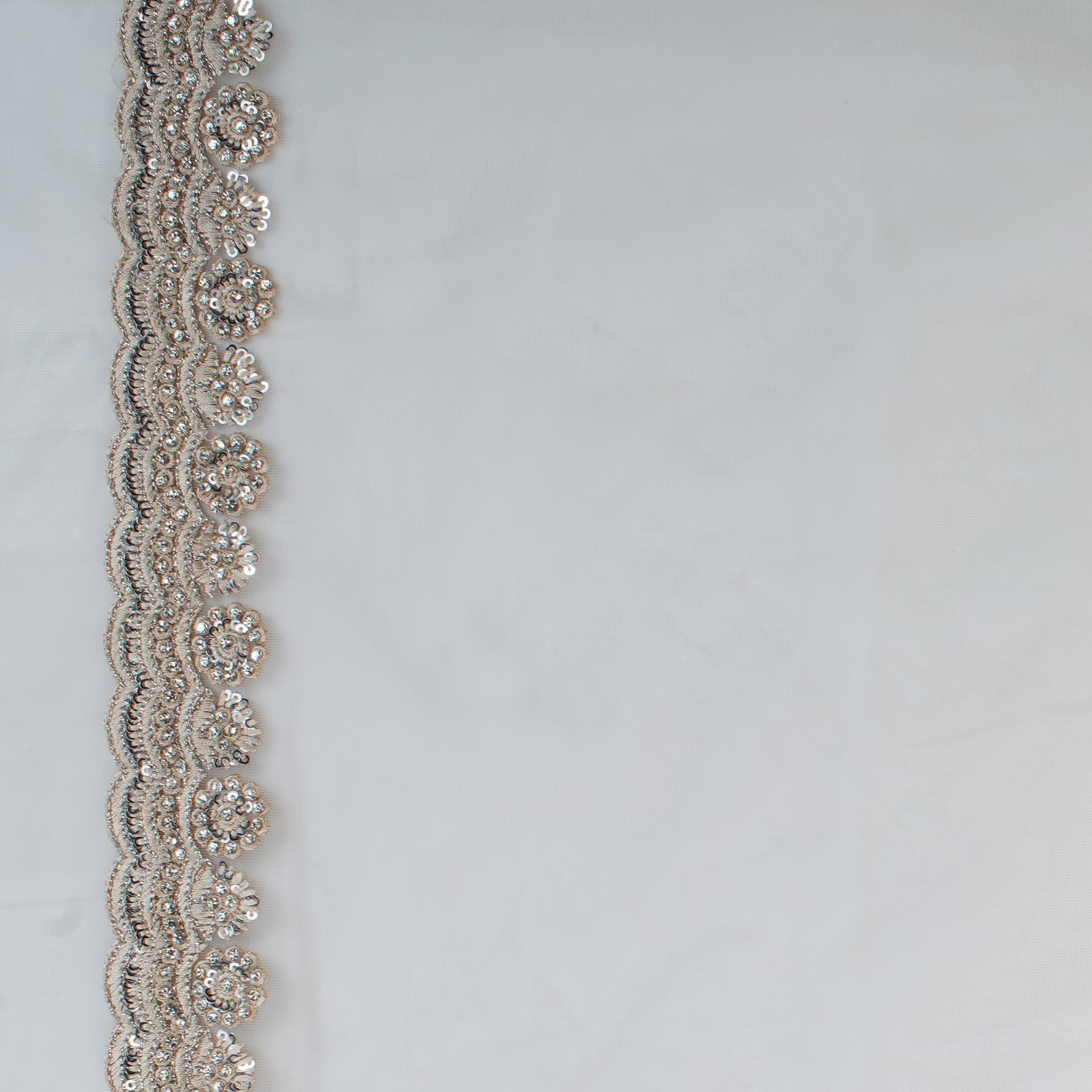 Twamev Women Twinkling Sequins Beige Saree