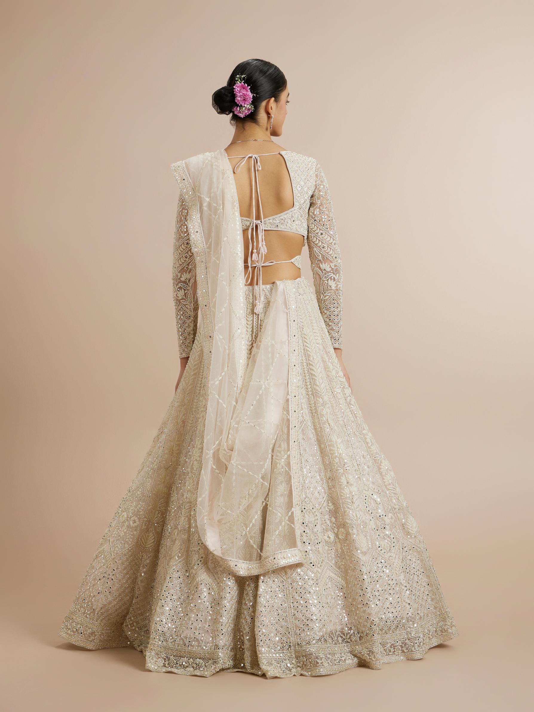 Twamev Women Ravishing Cream Lehenga Ensemble