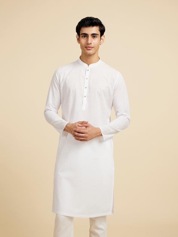 Diwas Men Exquisite White Cotton Kurta