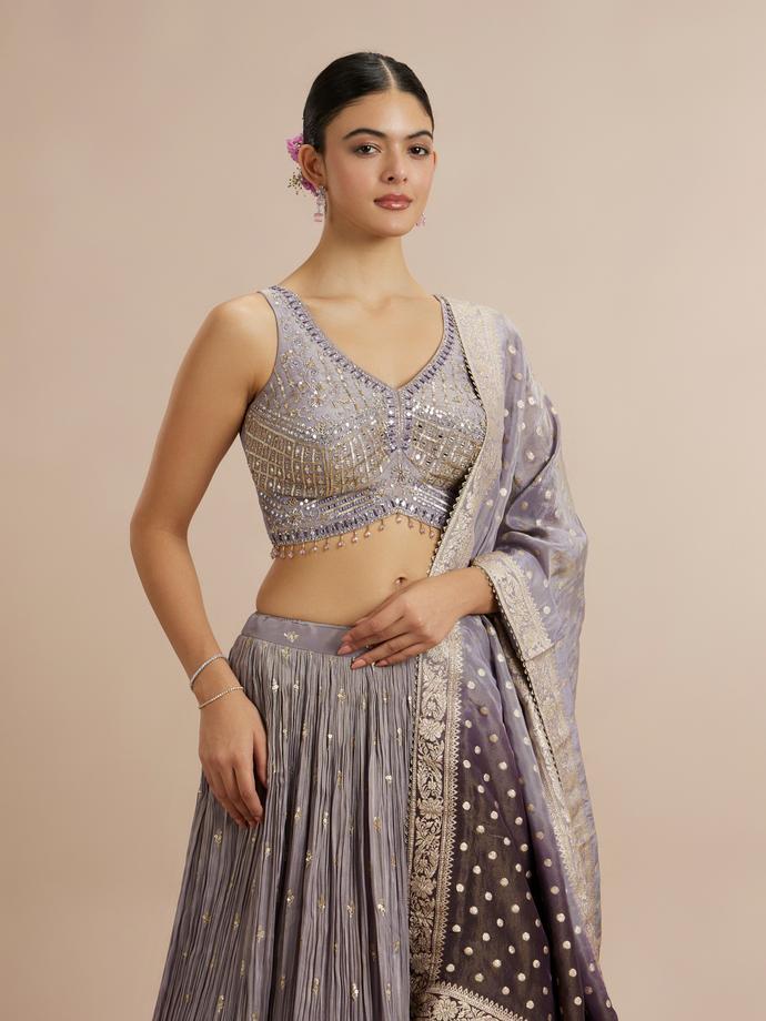 Twamev Women Purple Elegance Lehenga