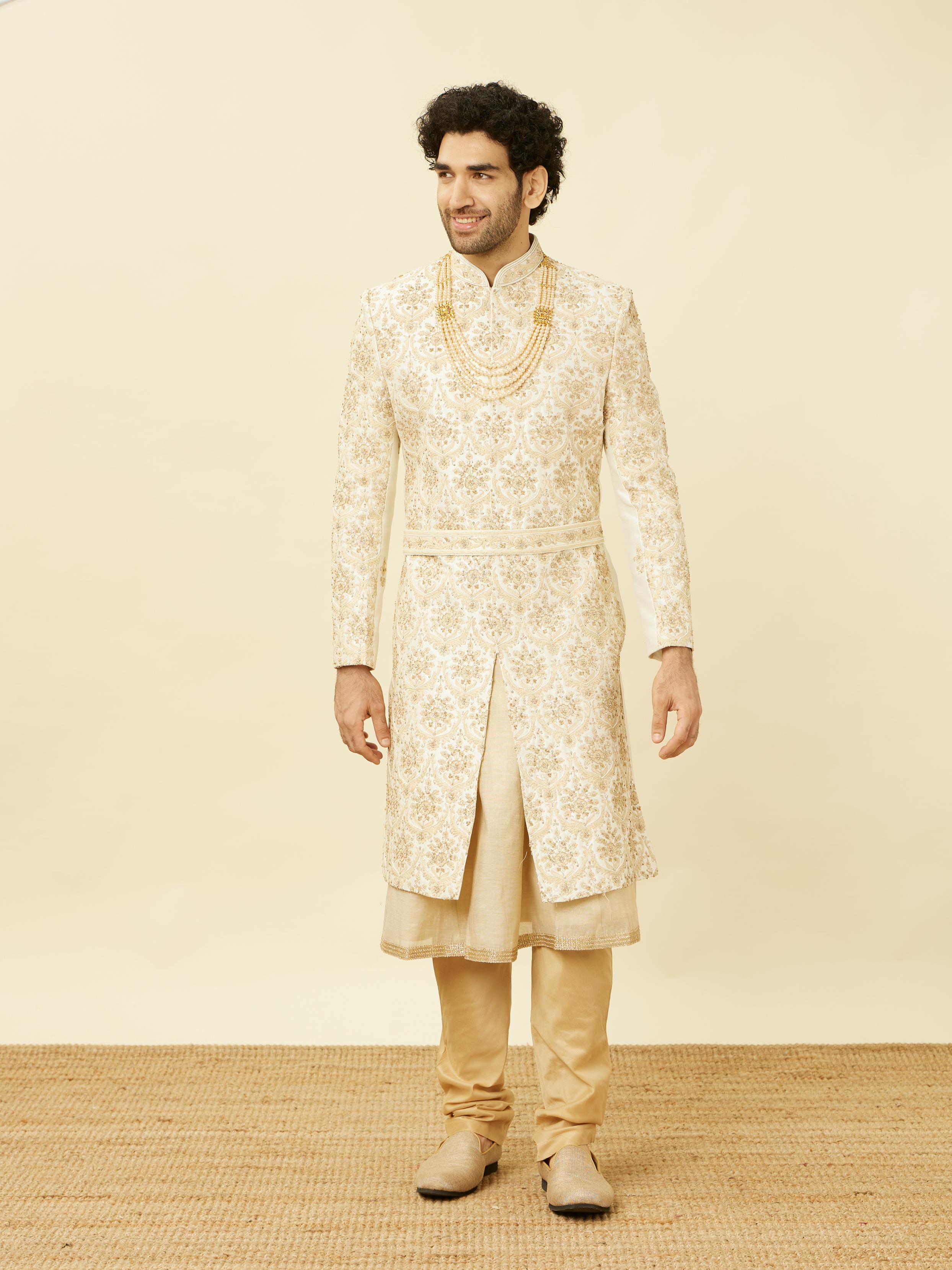 Twamev Men Royal Beige Sherwani Affair