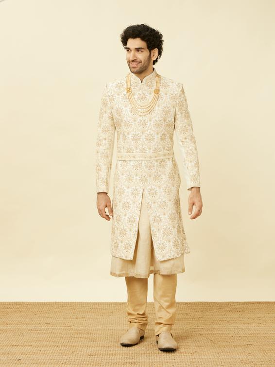 Twamev Men Royal Beige Sherwani Affair