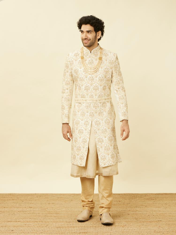 Twamev Men Royal Beige Sherwani Affair