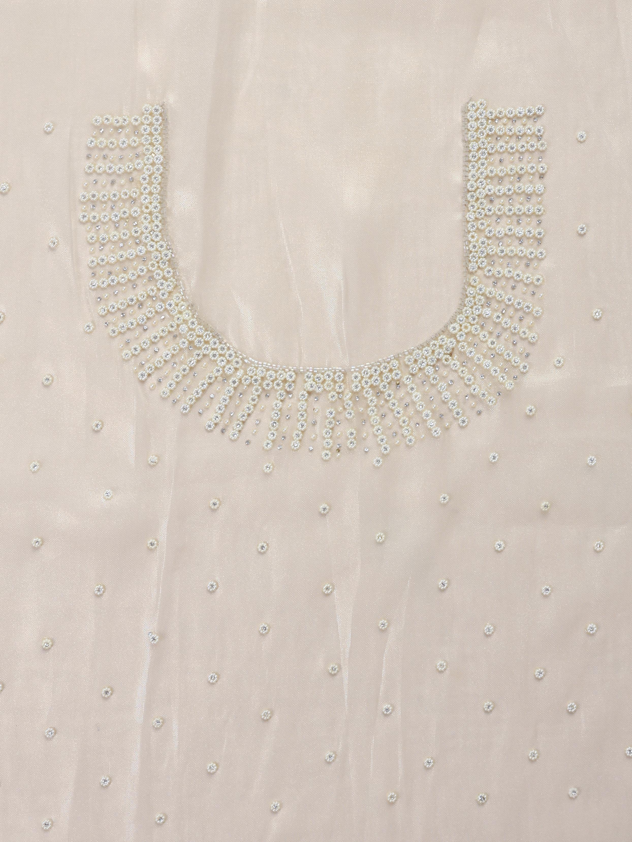 Twamev Women Creamy Sheen Organza Saree