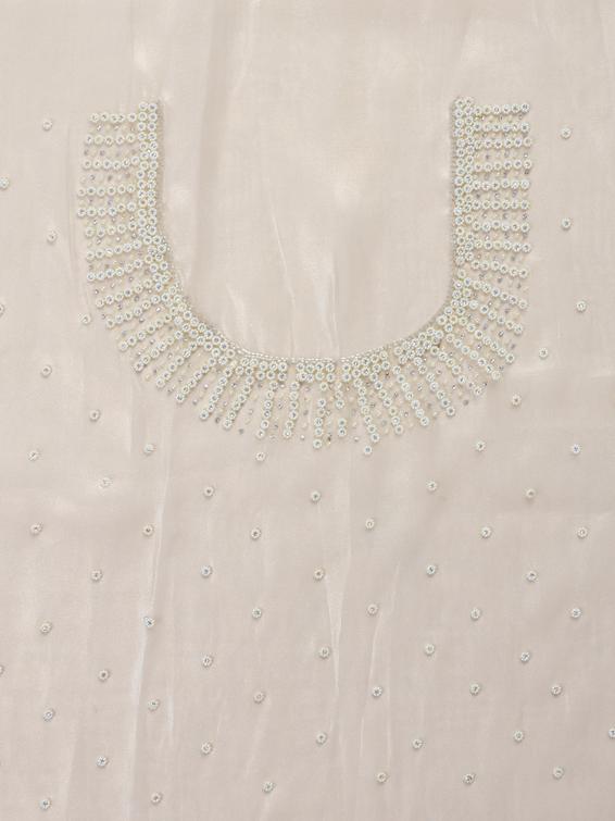 Twamev Women Creamy Sheen Organza Saree