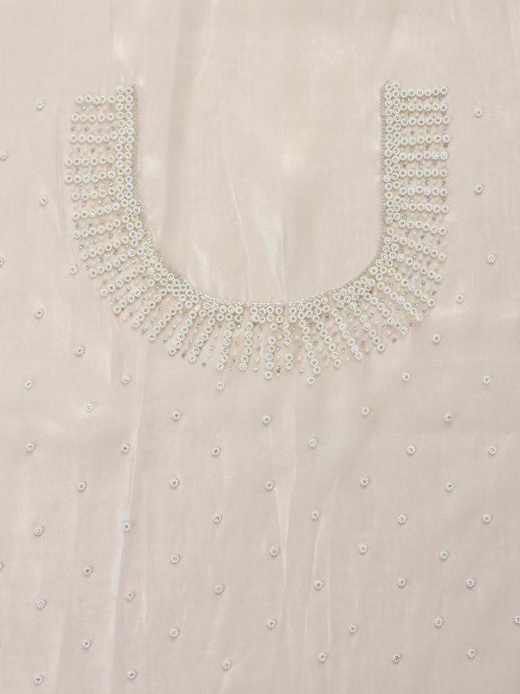 Twamev Women Creamy Sheen Organza Saree