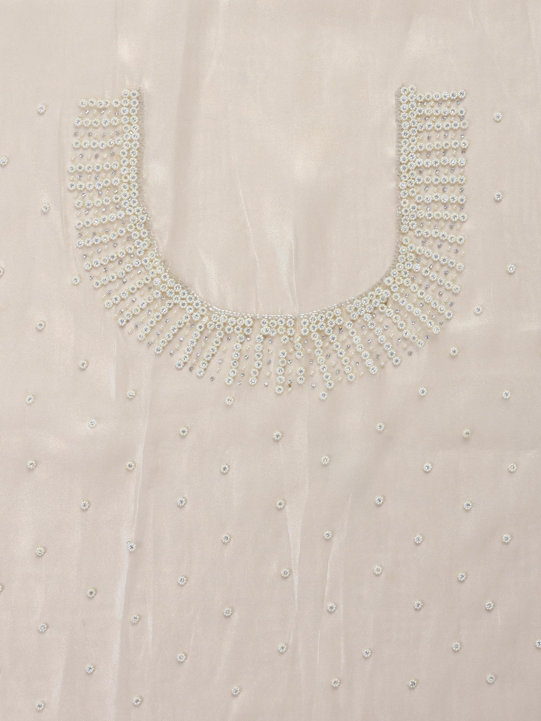 Twamev Women Creamy Sheen Organza Saree