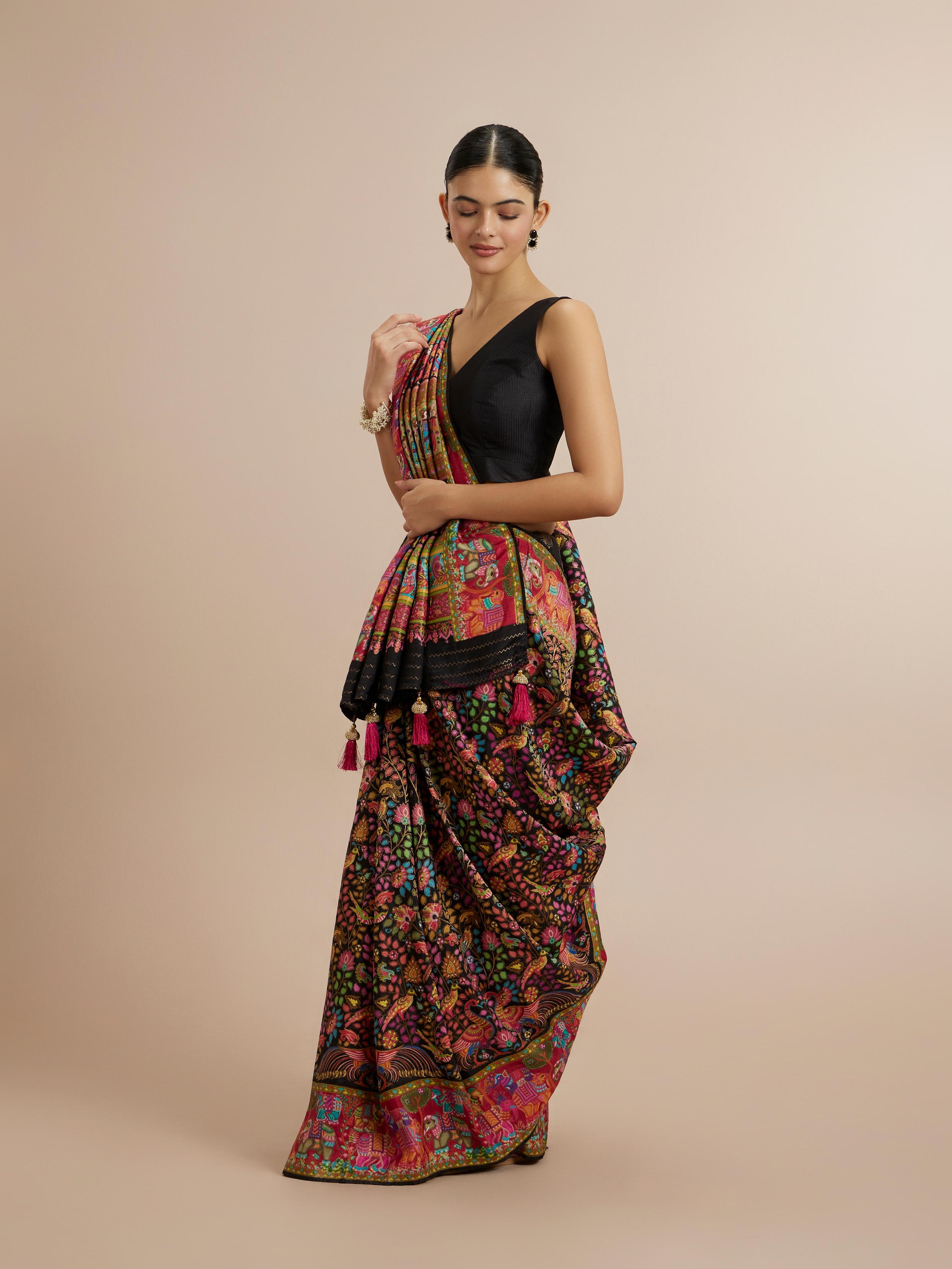 Twamev Women Black Elegance Saree
