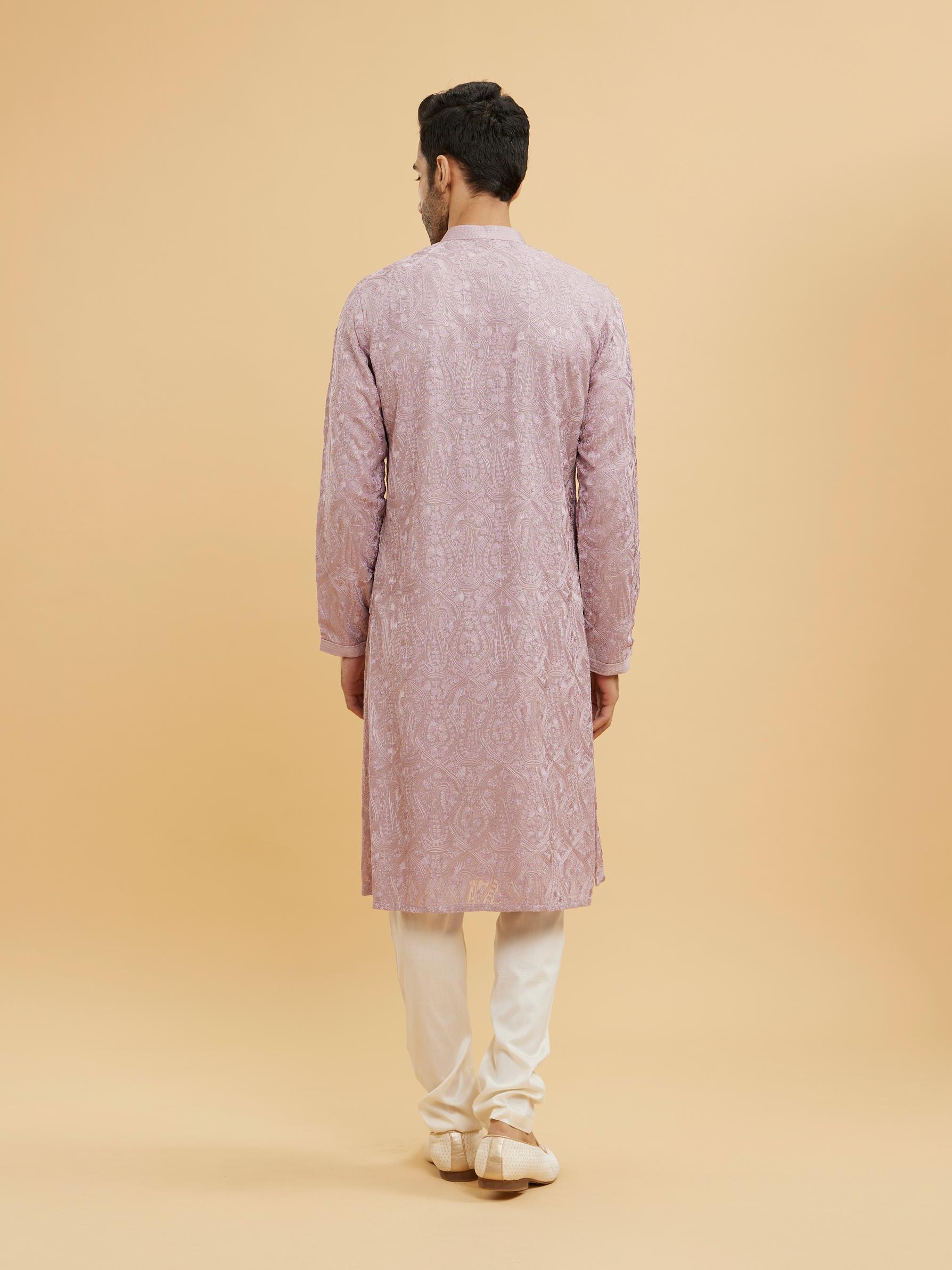 Twamev Men Dazzling Lilac Kurta Pajama